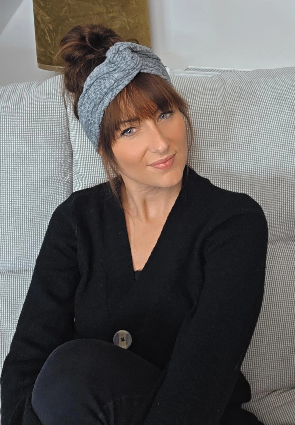 Drahthaarband Luna Seersucker grau