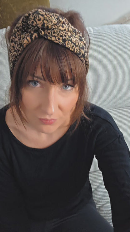 Haarband Luna Leo beige-schwarz