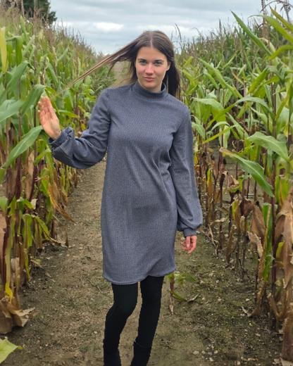 Kleid Margot kariert blau/weiß