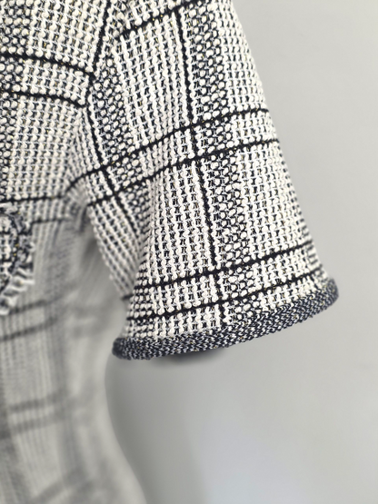 Kleid Jour Léger – Jacquard-Strick mit Goldfäden