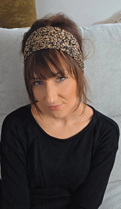 Haarband Luna Leo beige-schwarz