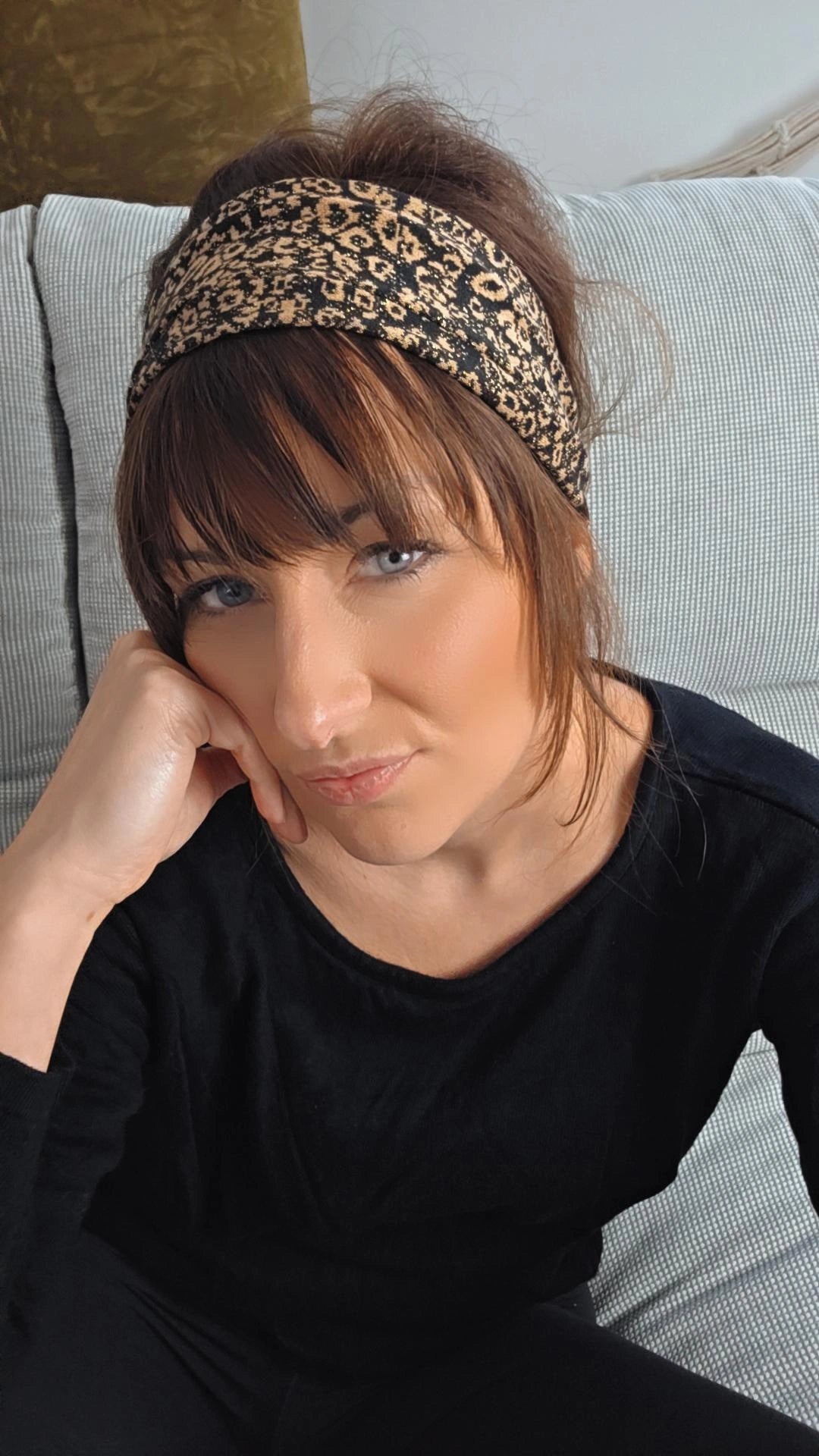 Haarband Luna Leo beige-schwarz