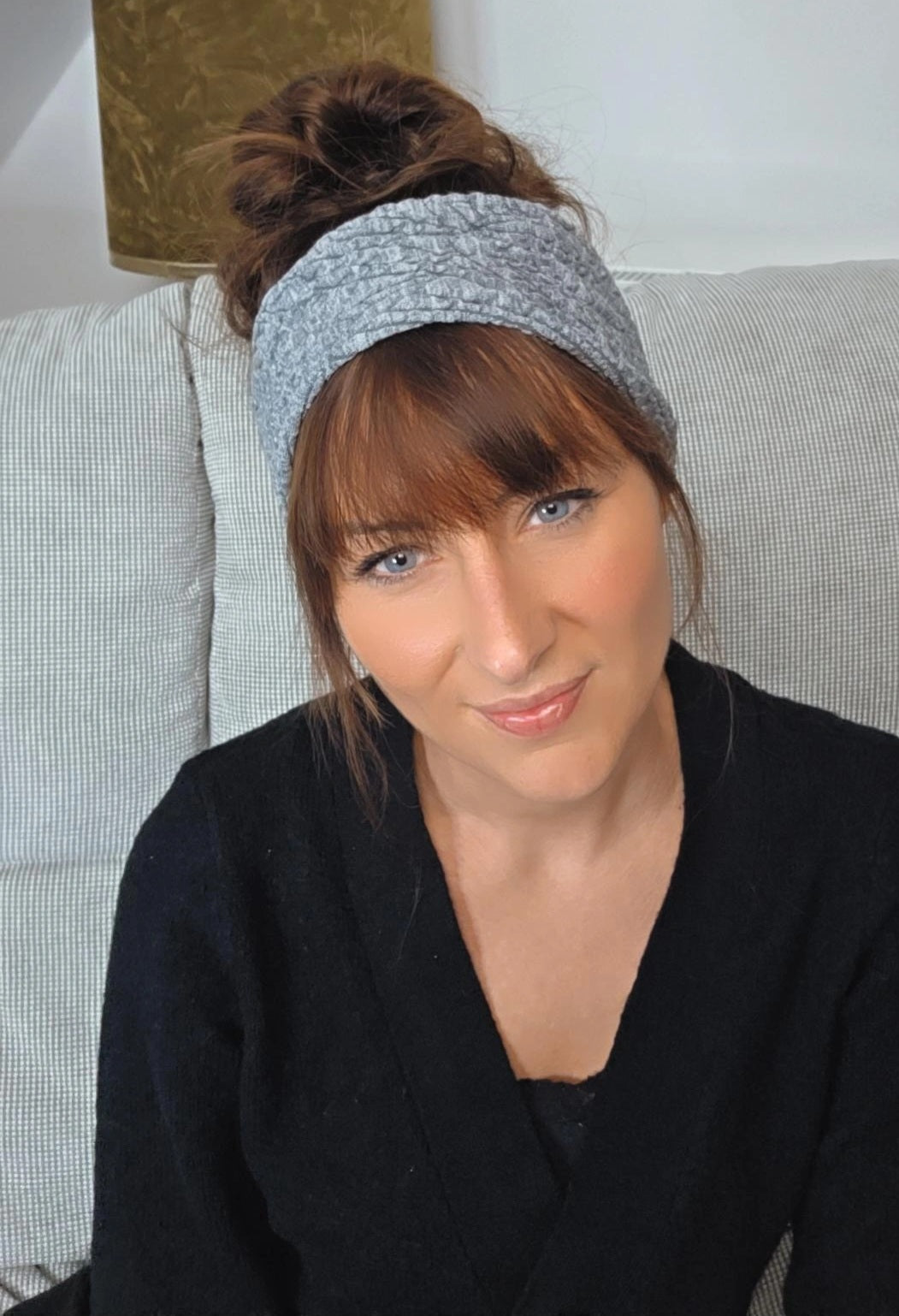 Drahthaarband Luna Seersucker grau