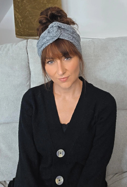 Drahthaarband Luna Seersucker grau