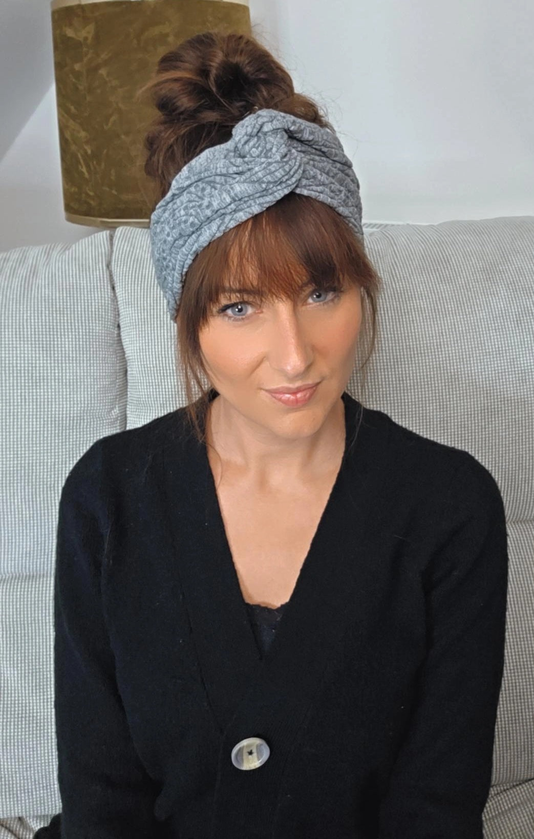 Drahthaarband Luna Seersucker grau