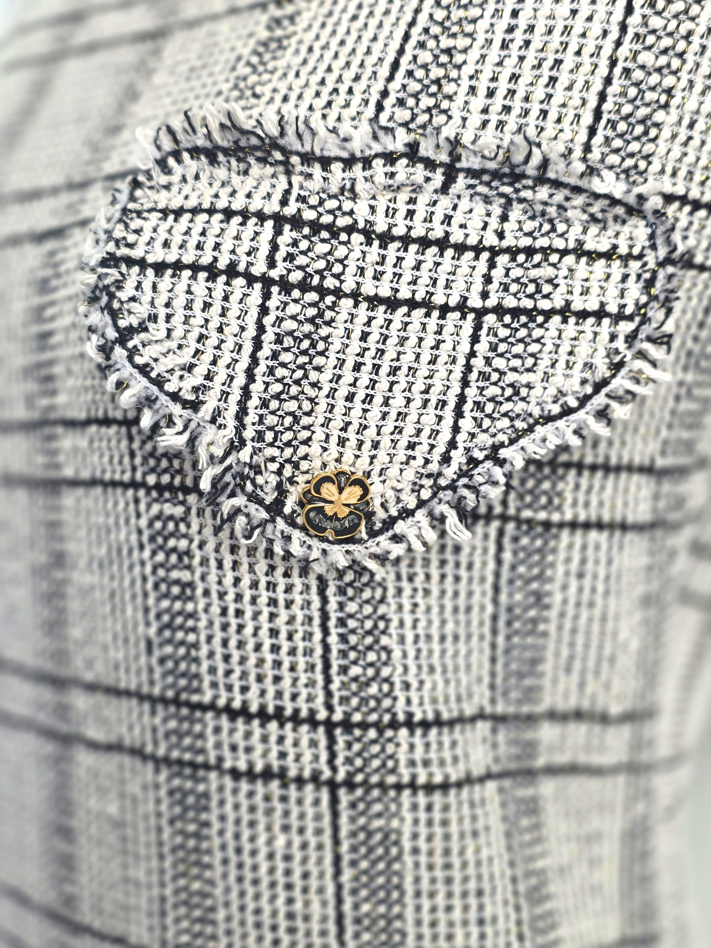 Kleid Jour Léger – Jacquard-Strick mit Goldfäden