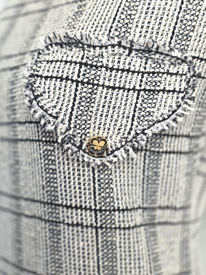 Kleid Jour Léger – Jacquard-Strick mit Goldfäden