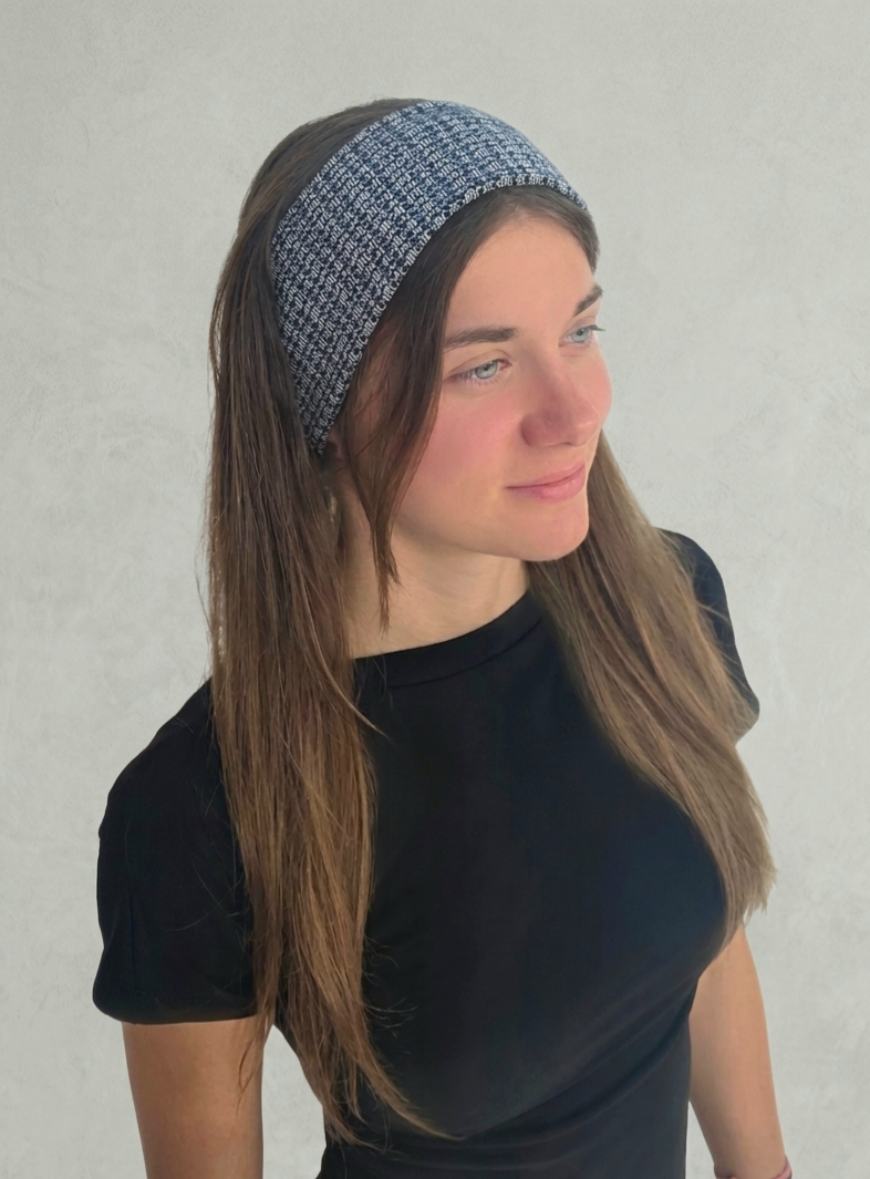 Blau silbernes Winter-Drahthaarband mit formbarem Drahtkern